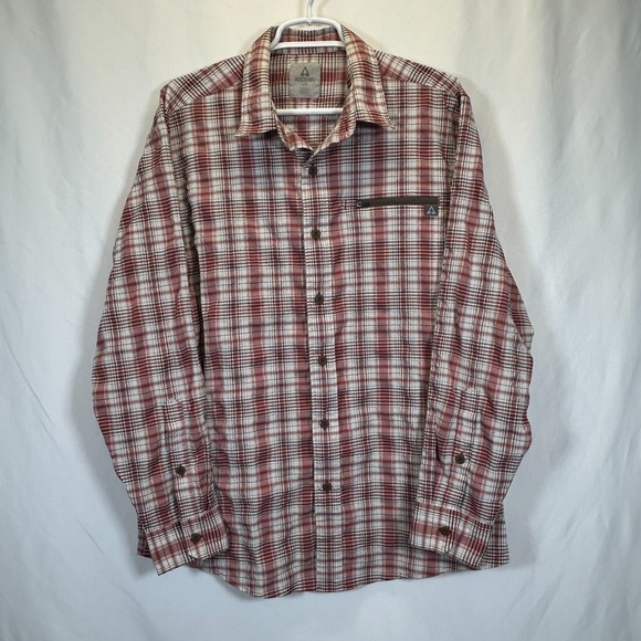 Ascend Other - Ascend Mens Large Hiking‎ Shirt Plaid Button Up Outdoor Fishing Zip Polyester